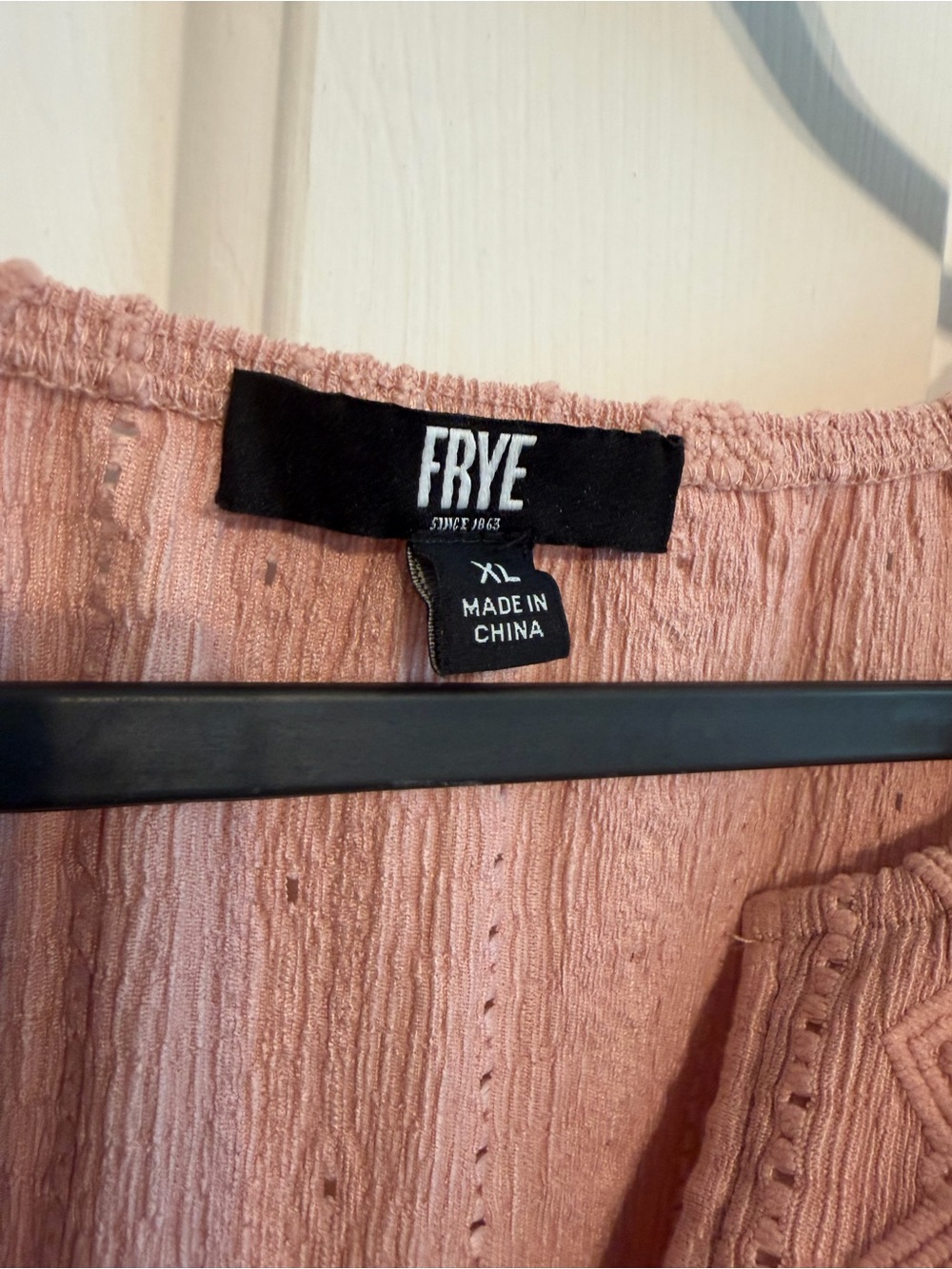 Frye Dusty Rose Eyelet Peasant Blouse - Picture 3 of 3